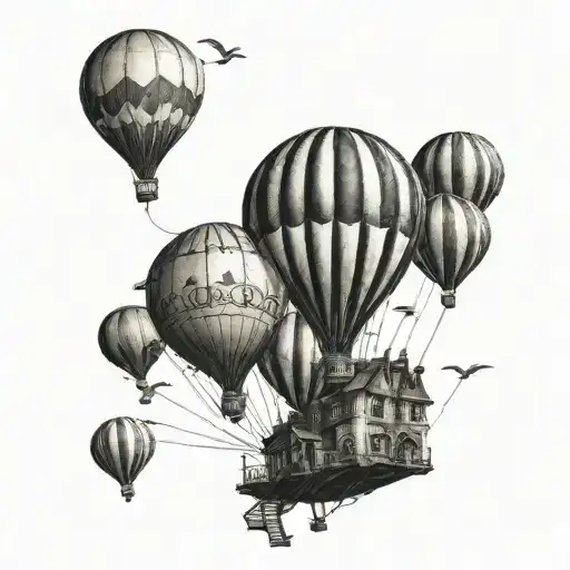 Tim Burton Style, Air Balloon Tattoo Idea tattoo design idea