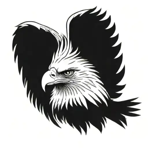 An eagle with spread wings tattoo design idea