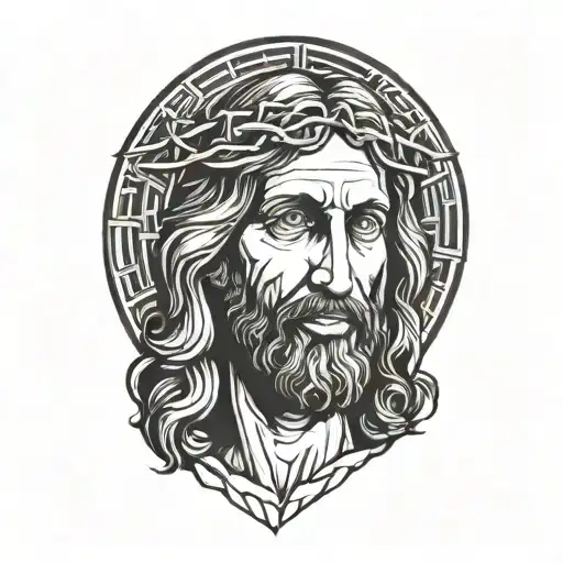 portrait of Jesus Christ tattoo design idea