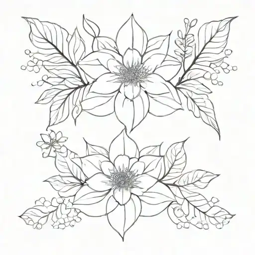 botanical tatto design tattoo design idea