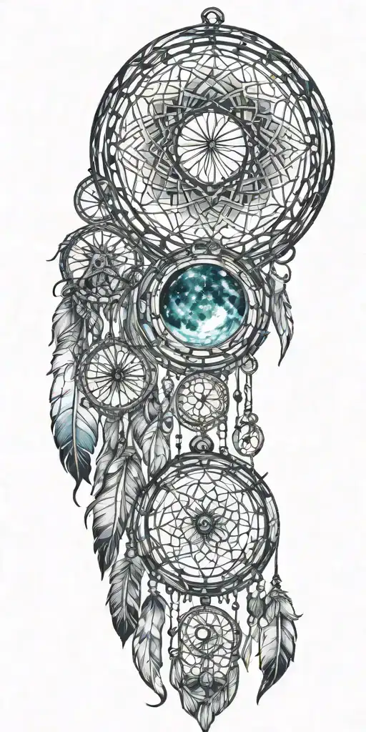  hourglass moon dream catcher. tattoo design idea