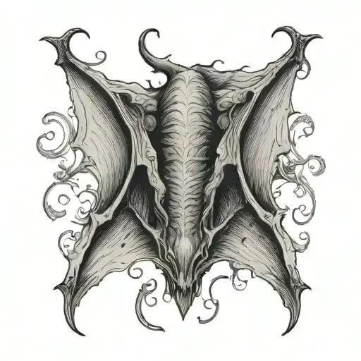 upside down hanging bat tattoo design idea
