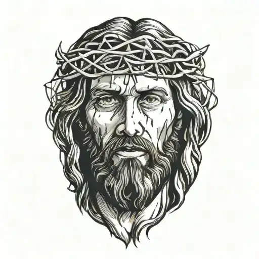 portrait of Jesus Christ tattoo design idea