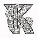 Letters C & B 3d Representation tattoo design idea