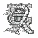 Letters C & B 3d Representation tattoo design idea