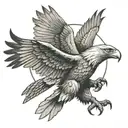 An eagle with spread wings tattoo design idea