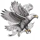 An eagle with spread wings tattoo design idea