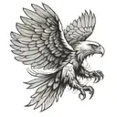 An eagle with spread wings tattoo design idea