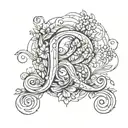 Letters C & B 3d Representation tattoo design idea