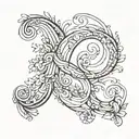 Letters C & B 3d Representation tattoo design idea