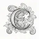 Letters C & B 3d Representation tattoo design idea