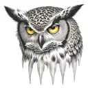Great horned owl skeleton tattoo design idea
