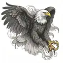 An eagle with spread wings tattoo design idea