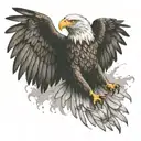 An eagle with spread wings tattoo design idea