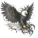 An eagle with spread wings tattoo design idea