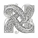 Letters C & B 3d Representation tattoo design idea