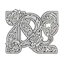 Letters C & B 3d Representation tattoo design idea