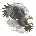 An eagle with spread wings tattoo design idea