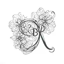 Letters C & B 3d Representation tattoo design idea