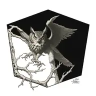 Great horned owl skeleton tattoo design idea