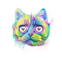 cat crocheting tattoo design idea