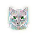 cat crocheting tattoo design idea