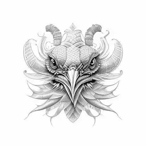 Blyth's hornbill tattoo design idea
