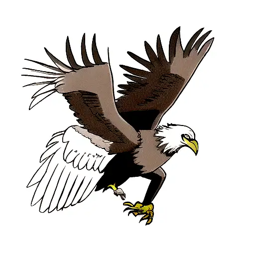 Premium AI Image | AweInspiring Anime Eagle Hyperrealistic Peaceful  Expression in the Style of Kim Jung Gi on a White