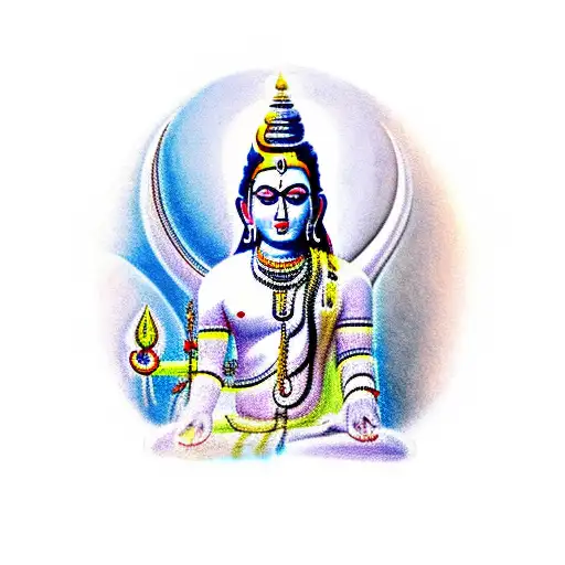 mahadev in mountains meditating  tattoo design idea