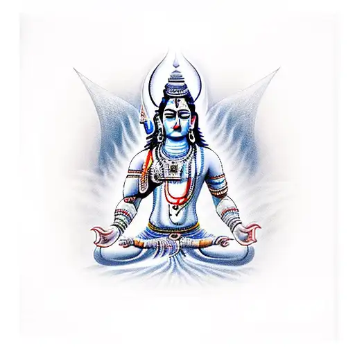 mahadev in mountains meditating  tattoo design idea