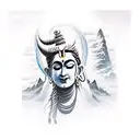 mahadev in mountains meditating  tattoo design idea