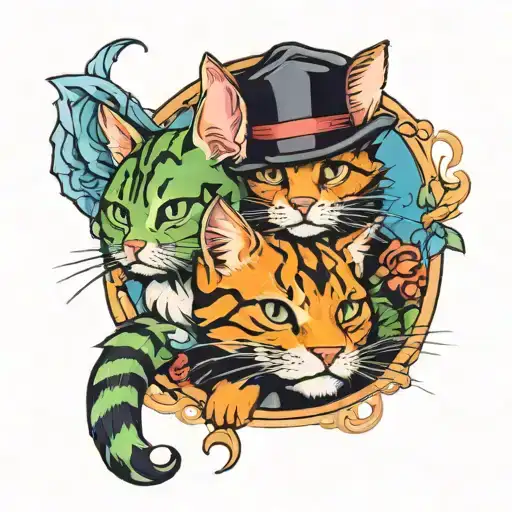 Rayan Gosling and Cat Garfield tattoo design idea