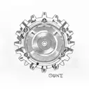 spur gear with date (2020.09.07) connet to another spur gear with date (2022.11.03) connet to a husband ring tattoo design idea