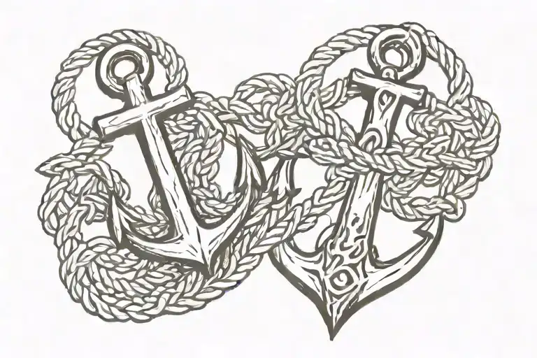 cross and an anchor intertwined tattoo design idea