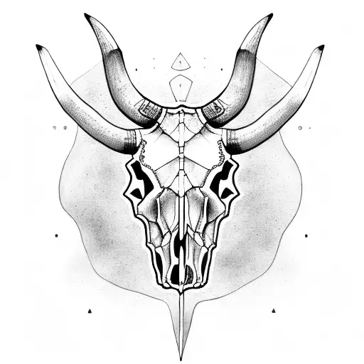 cow skull tattoo design idea