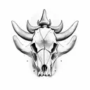 cow skull tattoo design idea