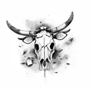 cow skull tattoo design idea
