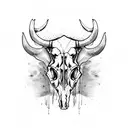 cow skull tattoo design idea