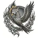 Phoenix rising from flames tattoo design idea