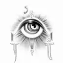 Eye of Horus, question mark, psi letter, ankh tattoo design idea