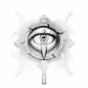 Eye of Horus, question mark, psi letter, ankh tattoo design idea