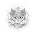 mandala cat tattoo design idea