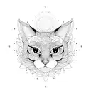 mandala cat tattoo design idea