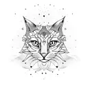 mandala cat tattoo design idea