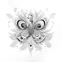 Peacock butterfly tattoo design idea