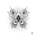 Peacock butterfly tattoo design idea