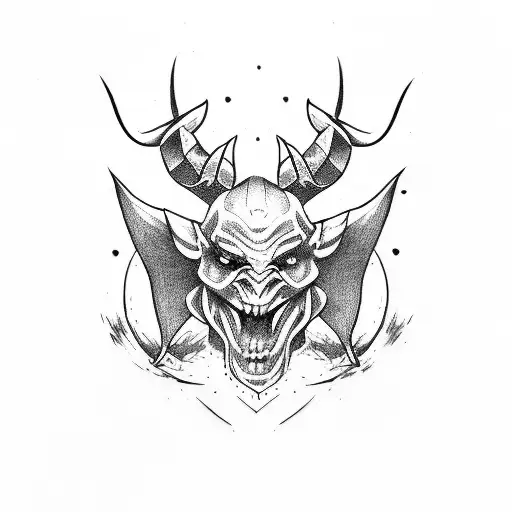 devil horns tattoo design idea