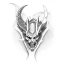 devil horns tattoo design idea