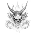 devil horns tattoo design idea
