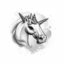 unicorn peanut tattoo design idea